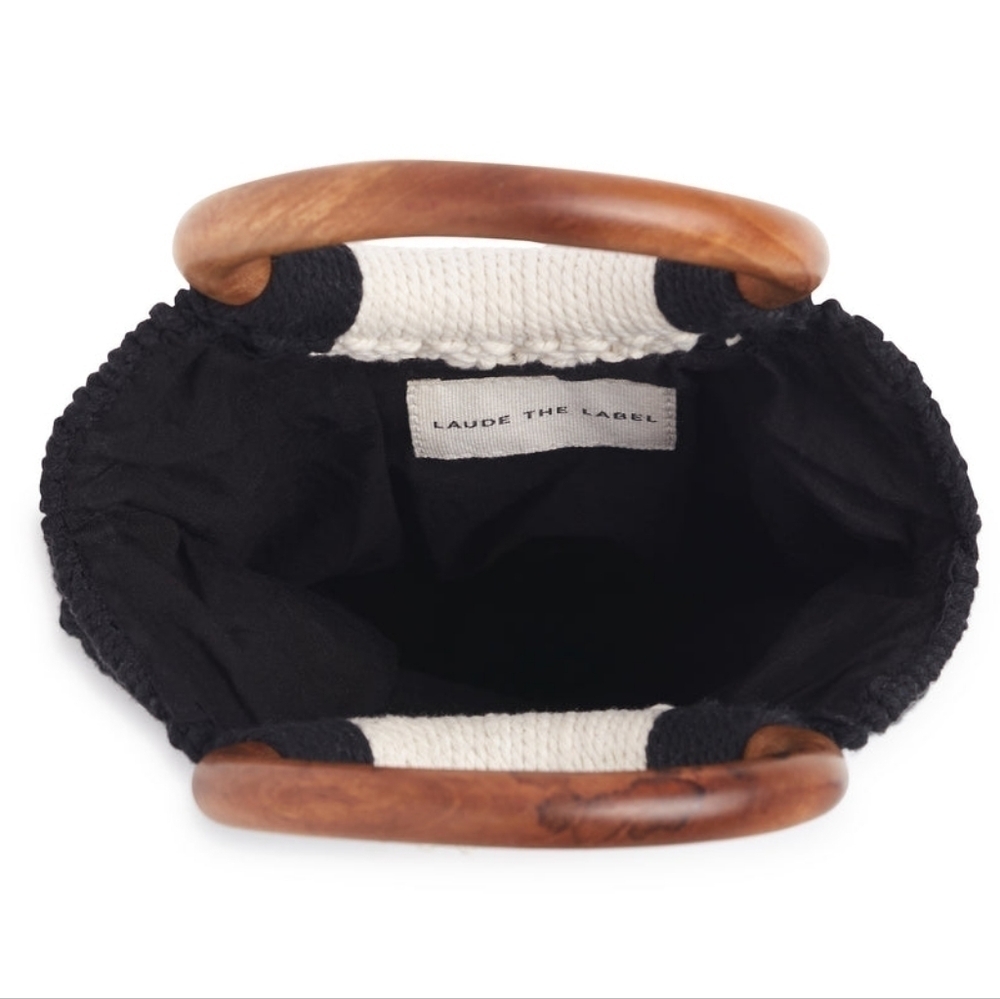 Laude the Label Gabby Mini Macrame Bag Black/White - Picture 2 of 15